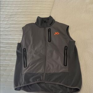 FirstLite Gray Softshell Vest with Orange Logo